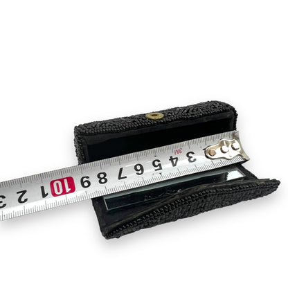 Black beaded lipstick holder case