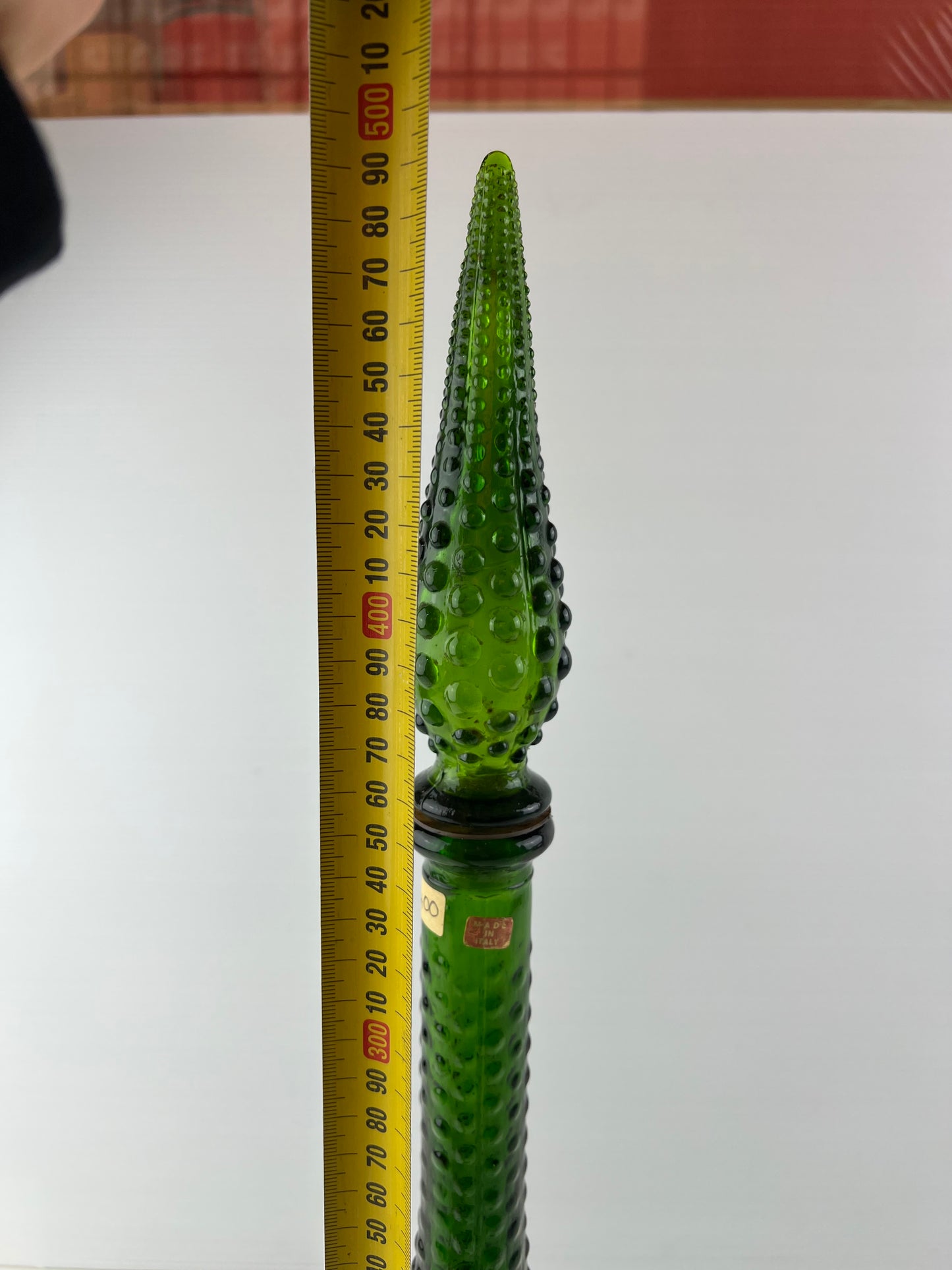 Italian Empoli Green Glass Genie Bottle