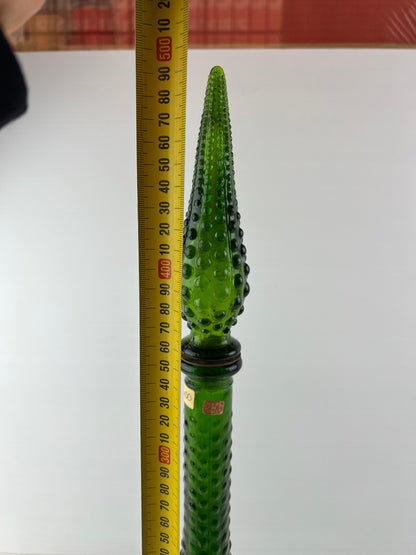 Italian Empoli Green Glass Genie Bottle