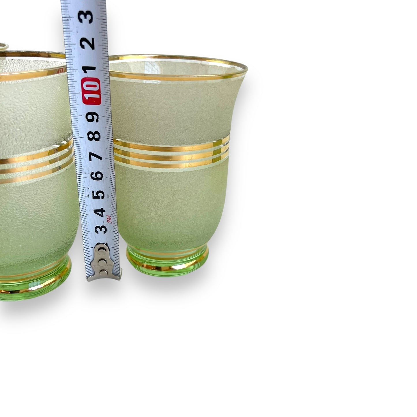 Frosted green glass jug and glass set