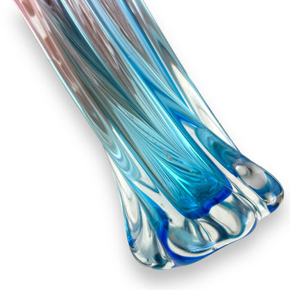 Murano Sommerso-Style Pink and Blue Glass Vase - Mid-Century Modern Art Glass