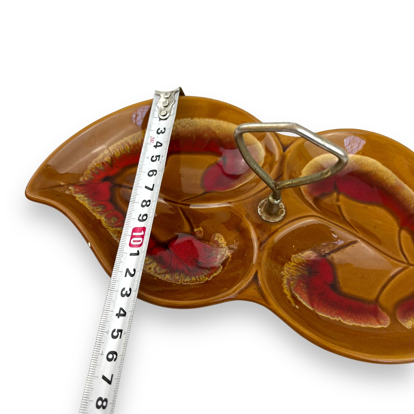 Vintage 1960s Heart-Shaped Pickle & Olive Dish with handle