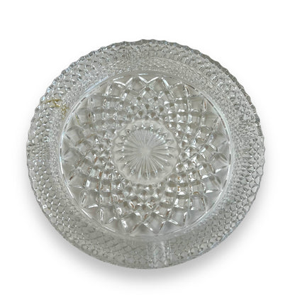 Large clear cut glass ashtray