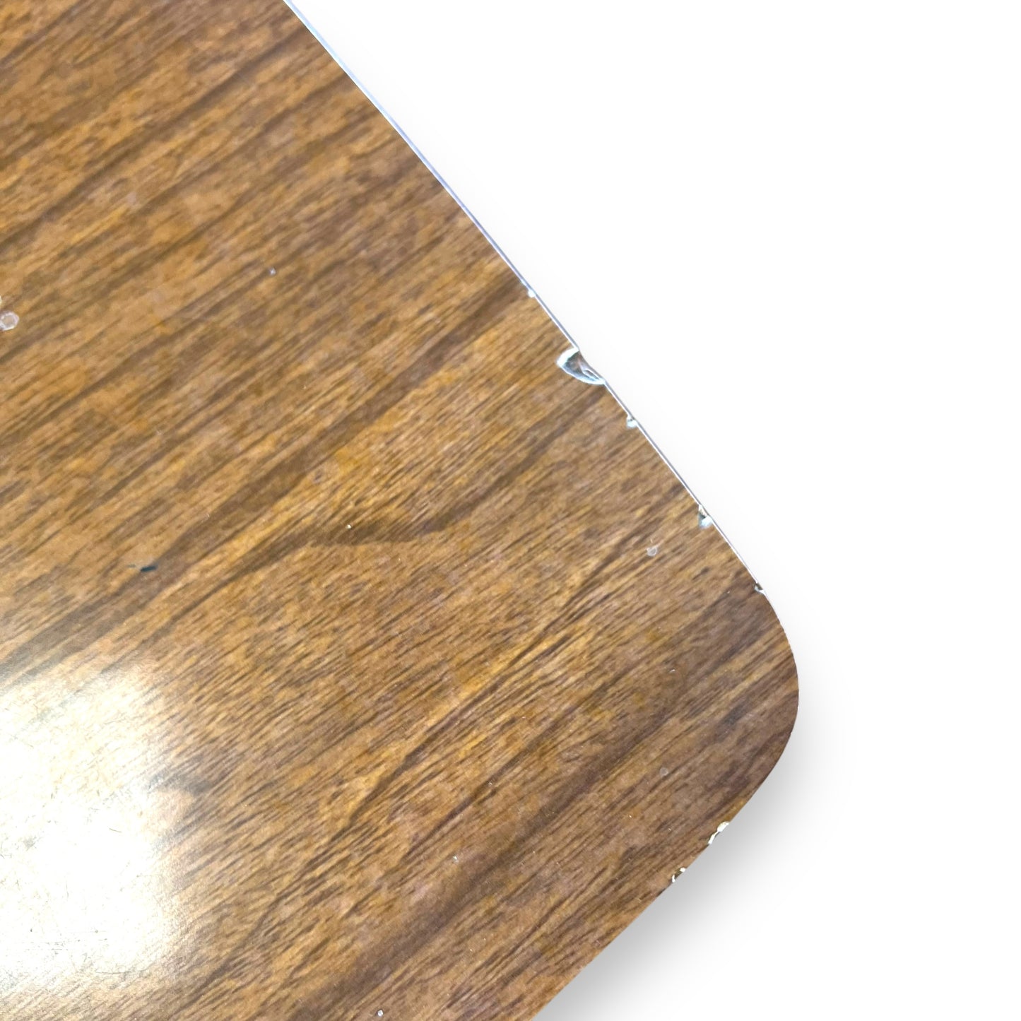 Brown Laminate Side Table – Small Retro Coffee Table with Tapered Legs