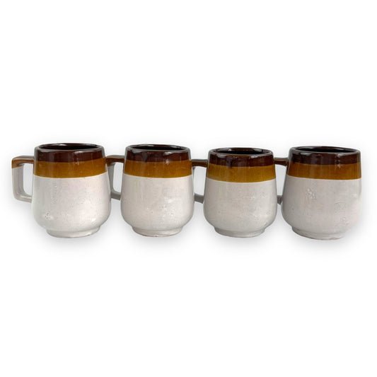 Brown stripe Mug set of 4