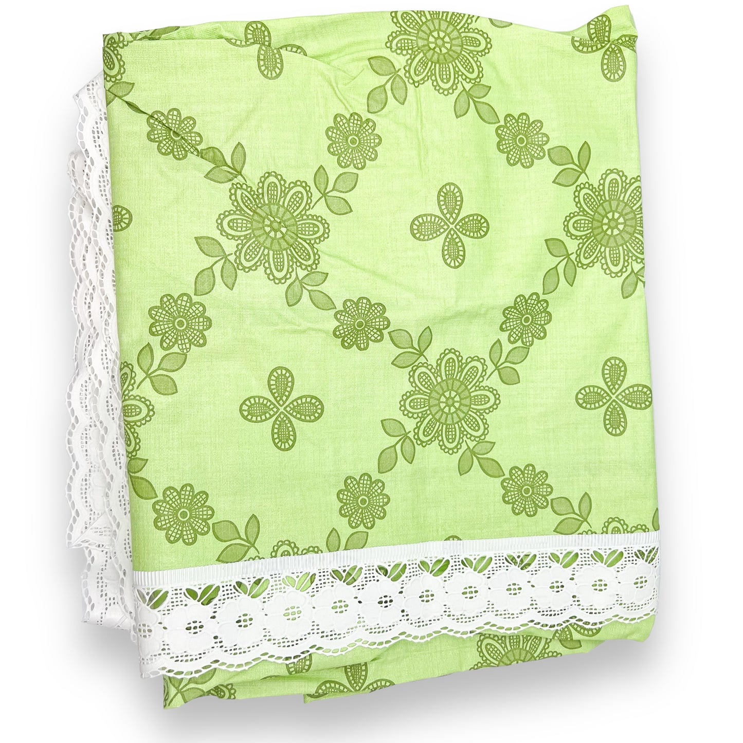 Retro Green And white plastic tablecloth