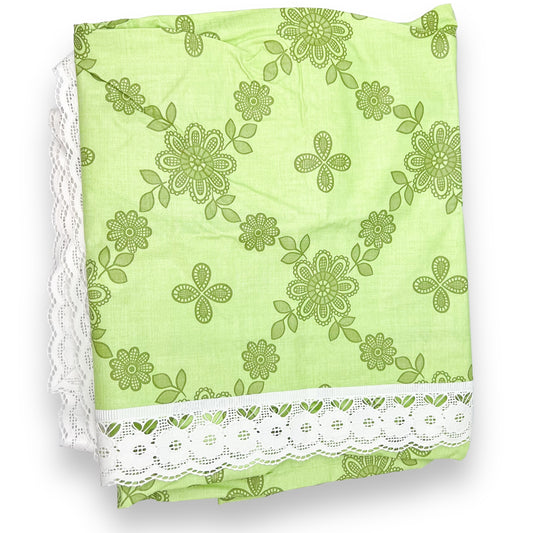 Retro Green And white plastic tablecloth