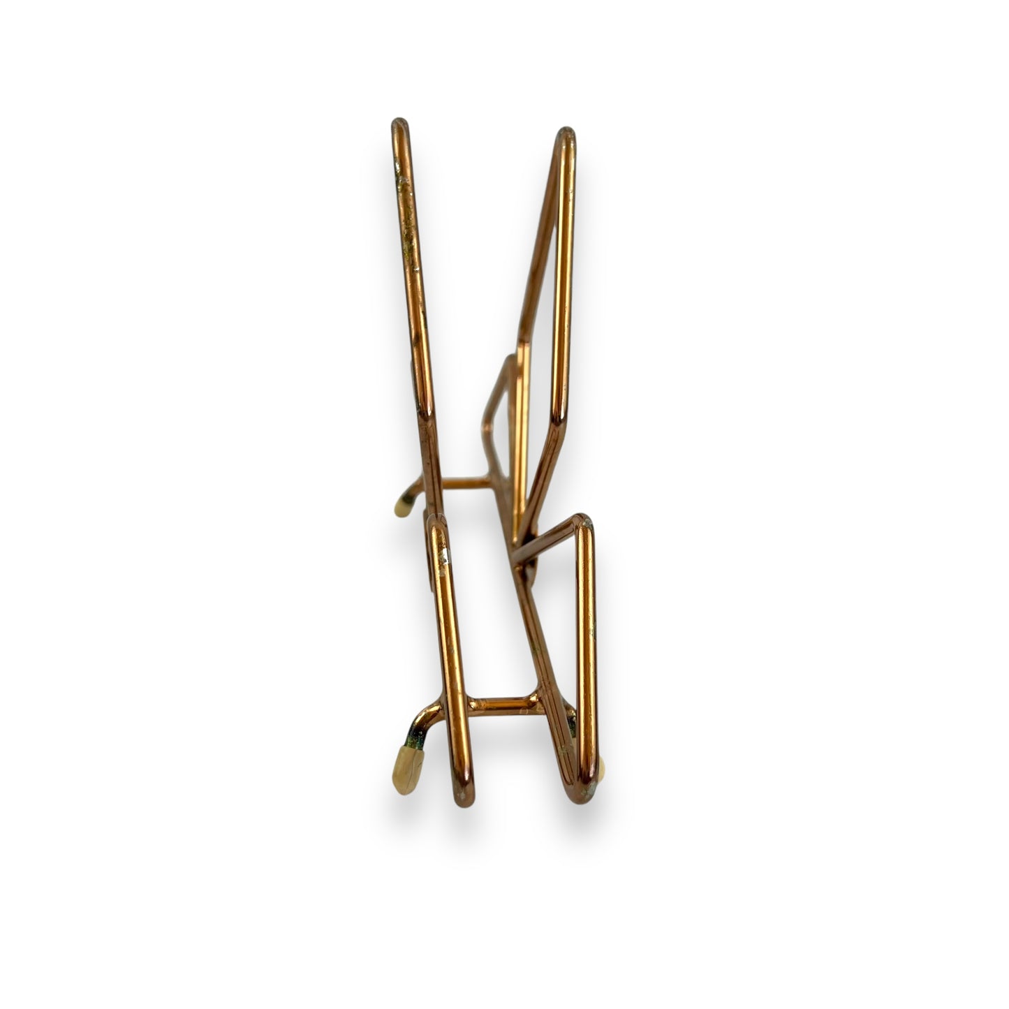 Copper coloured triangle design letter / napkin holder