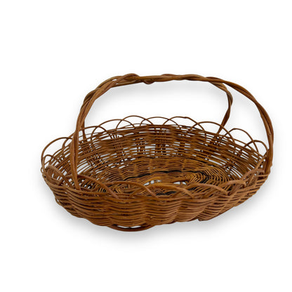 Wicker Basket with Handle – Handwoven Rustic Farmhouse Decor