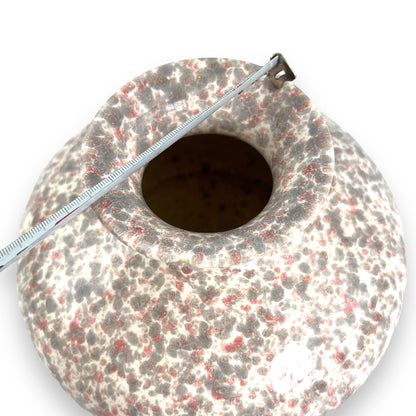 Pink and grey speckled vase