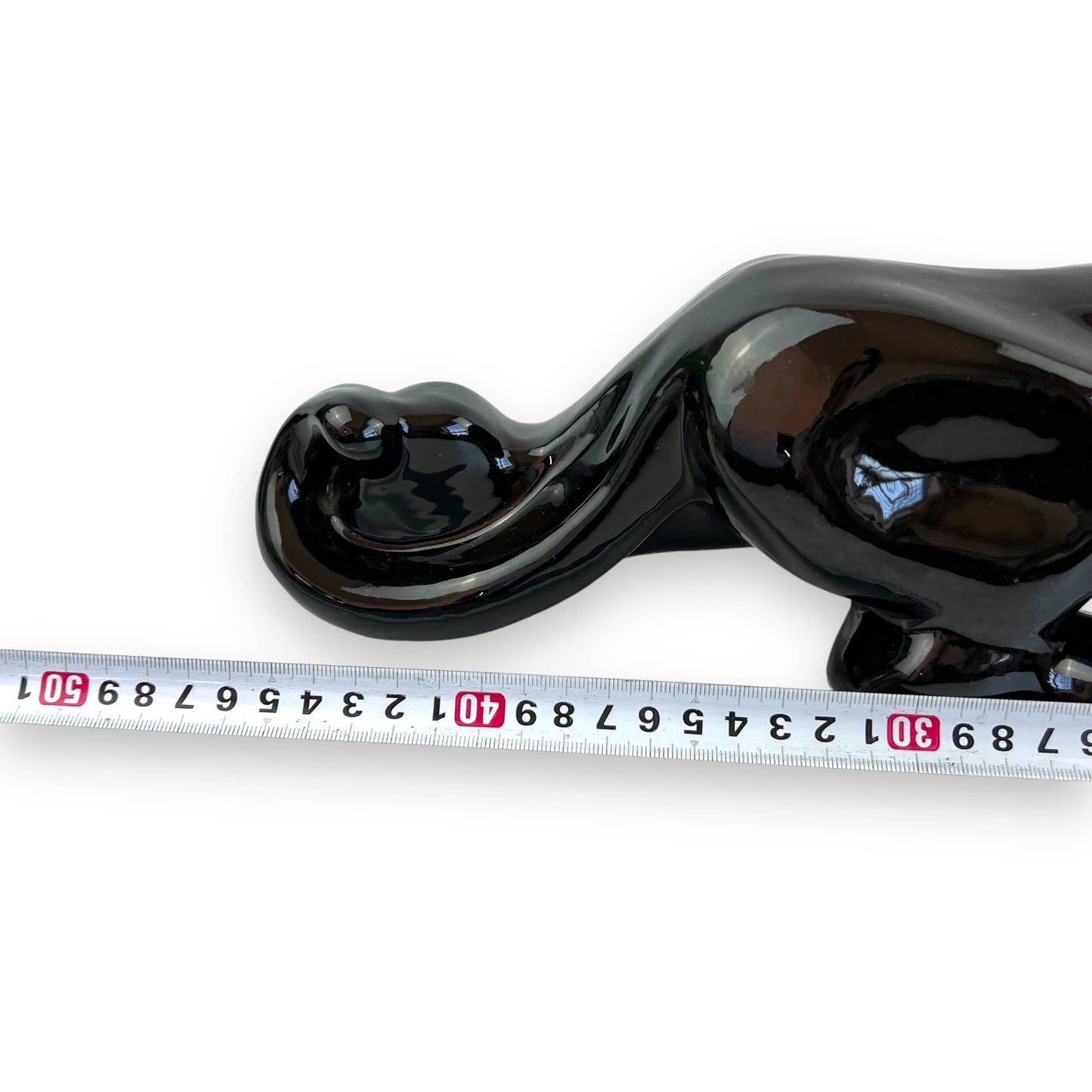 Black Stalking Panther Ceramic Sculpture