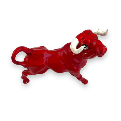 Red Ceramic Bull Figurine – Mid-Century Decorative Collectible