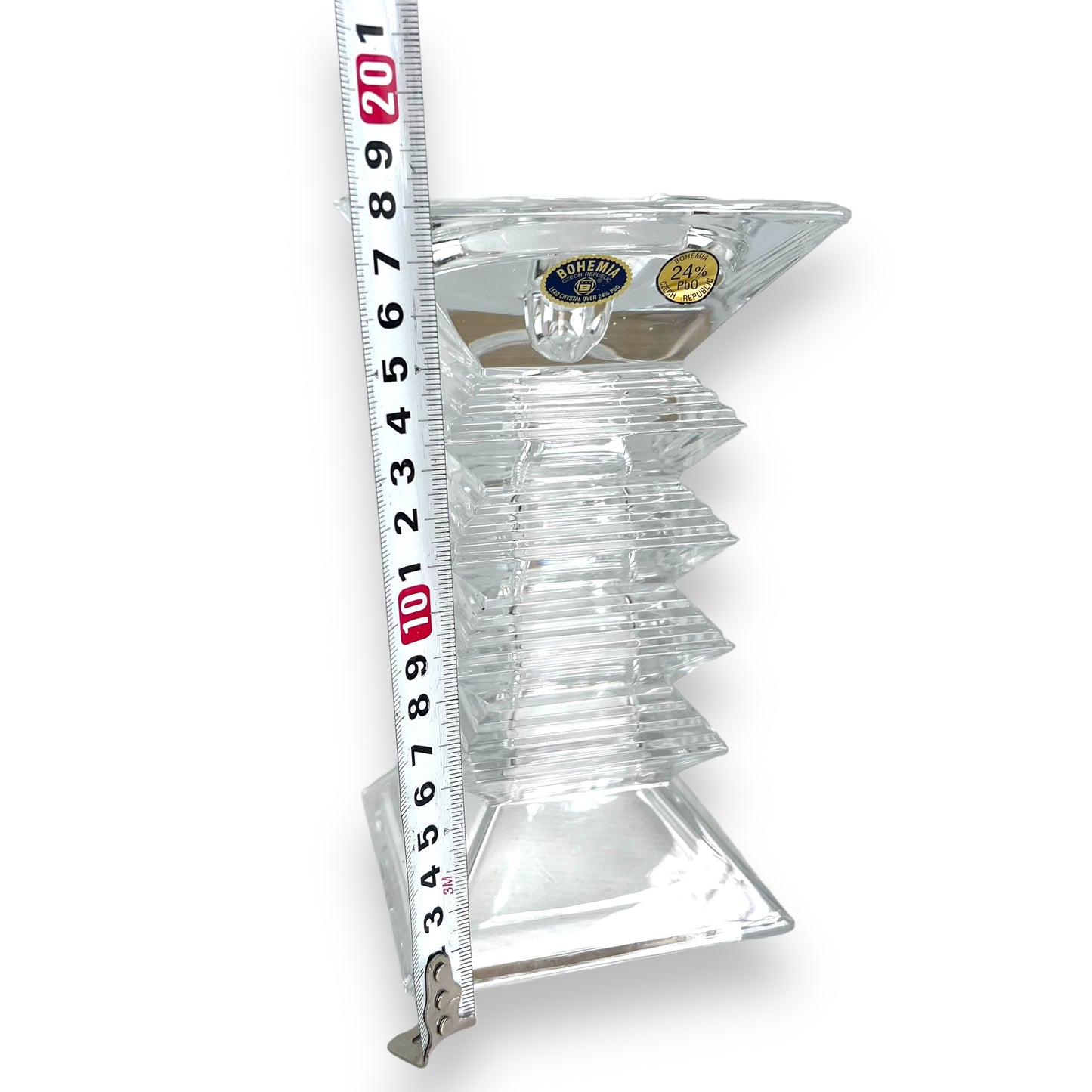 Bohemia Crystal Glass Pillar Candle Holder