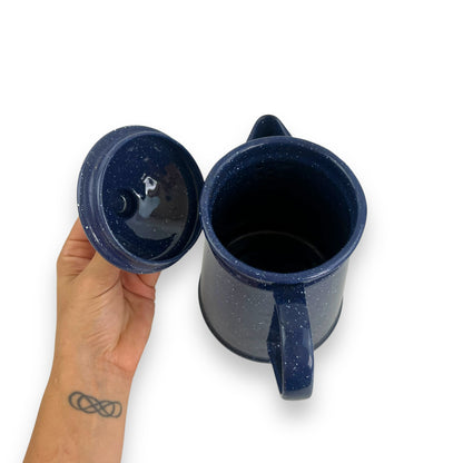 Blue Speckled Enamel Coffee Pot