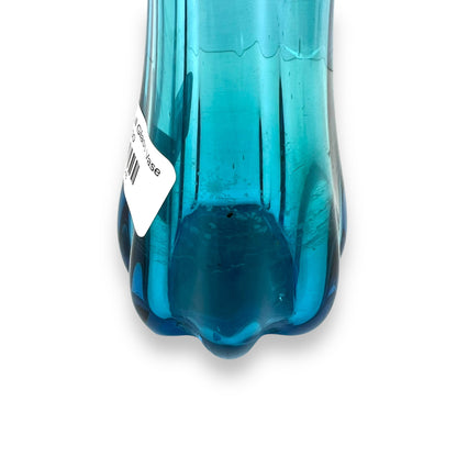 Blue Finger Pull Glass Vase