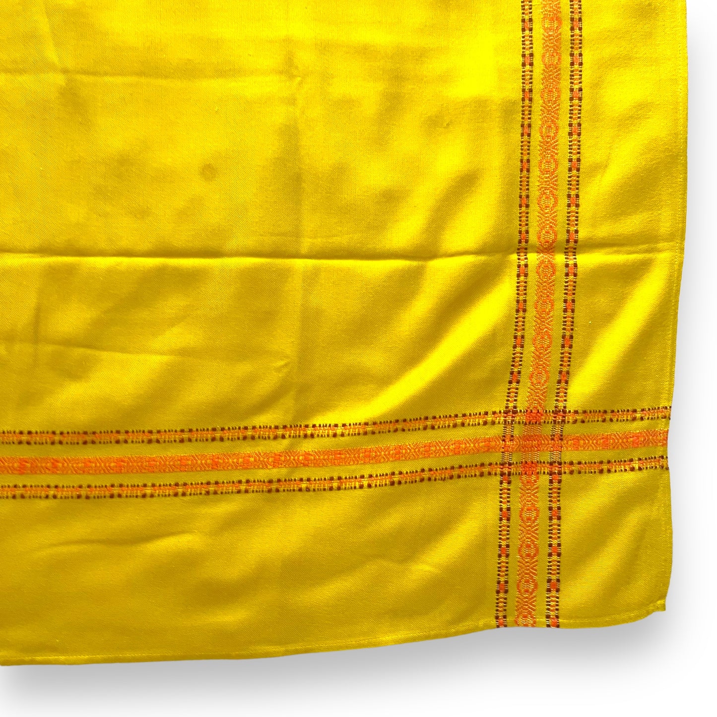 Retro Mustard Yellow With Orange striped pattern border tablecloth