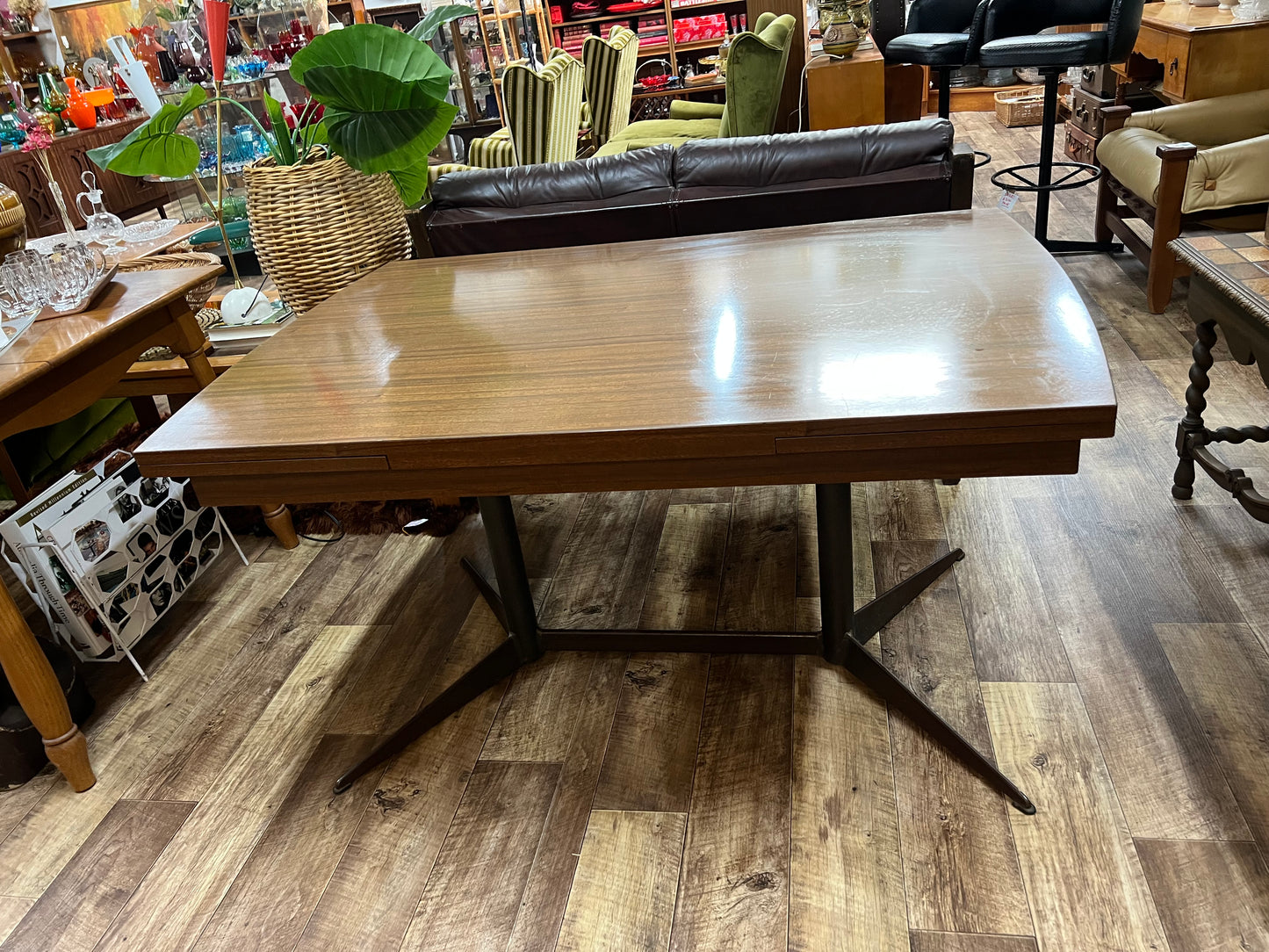 Brown laminate drop leaf Extendable dining table