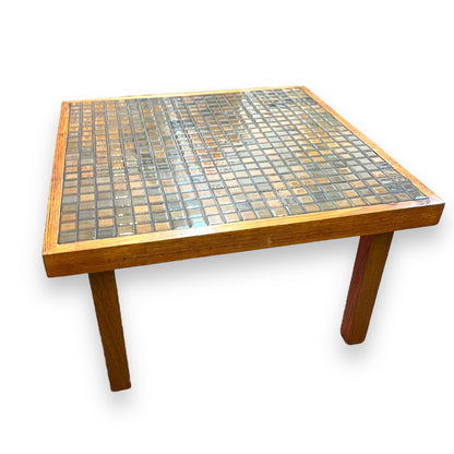 Mid-Century Mosaic Tile square coffee Table