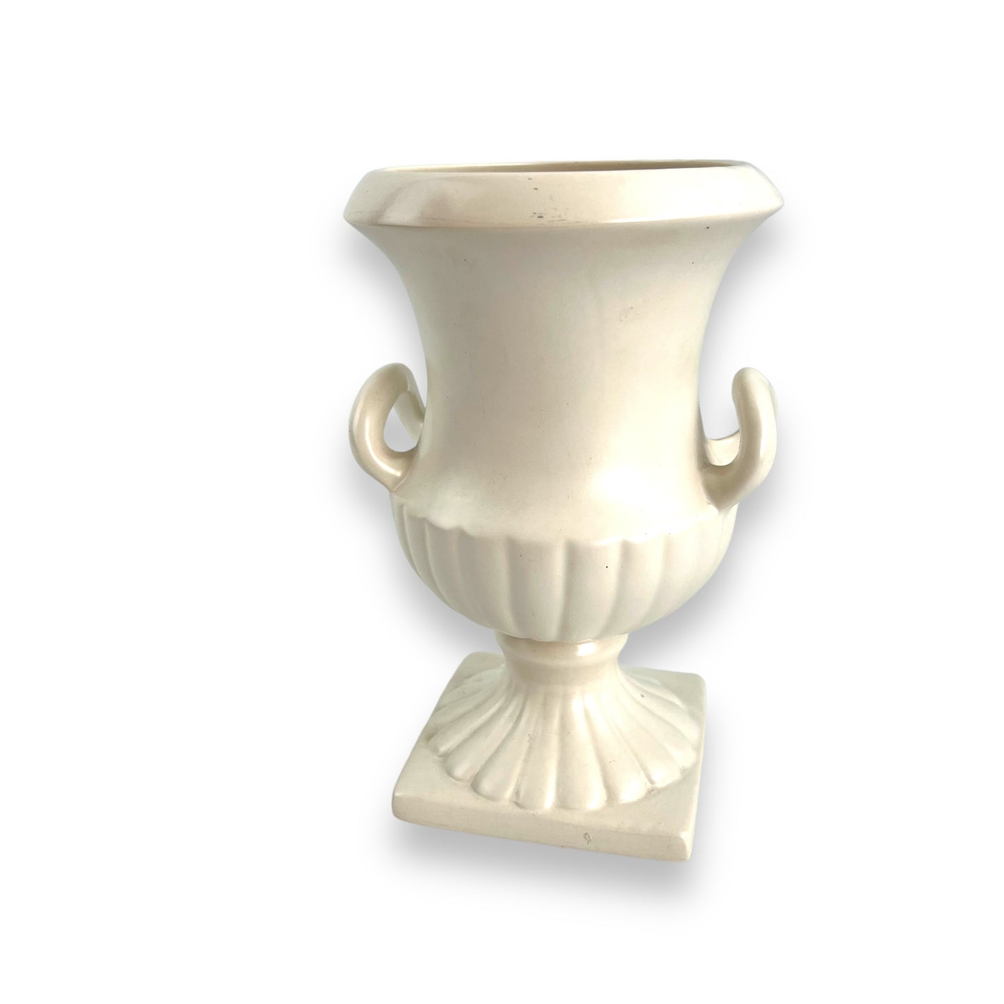 White ceramic urn shape vase