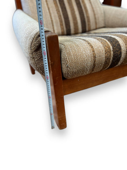 Brown Stripe wooden frame chair