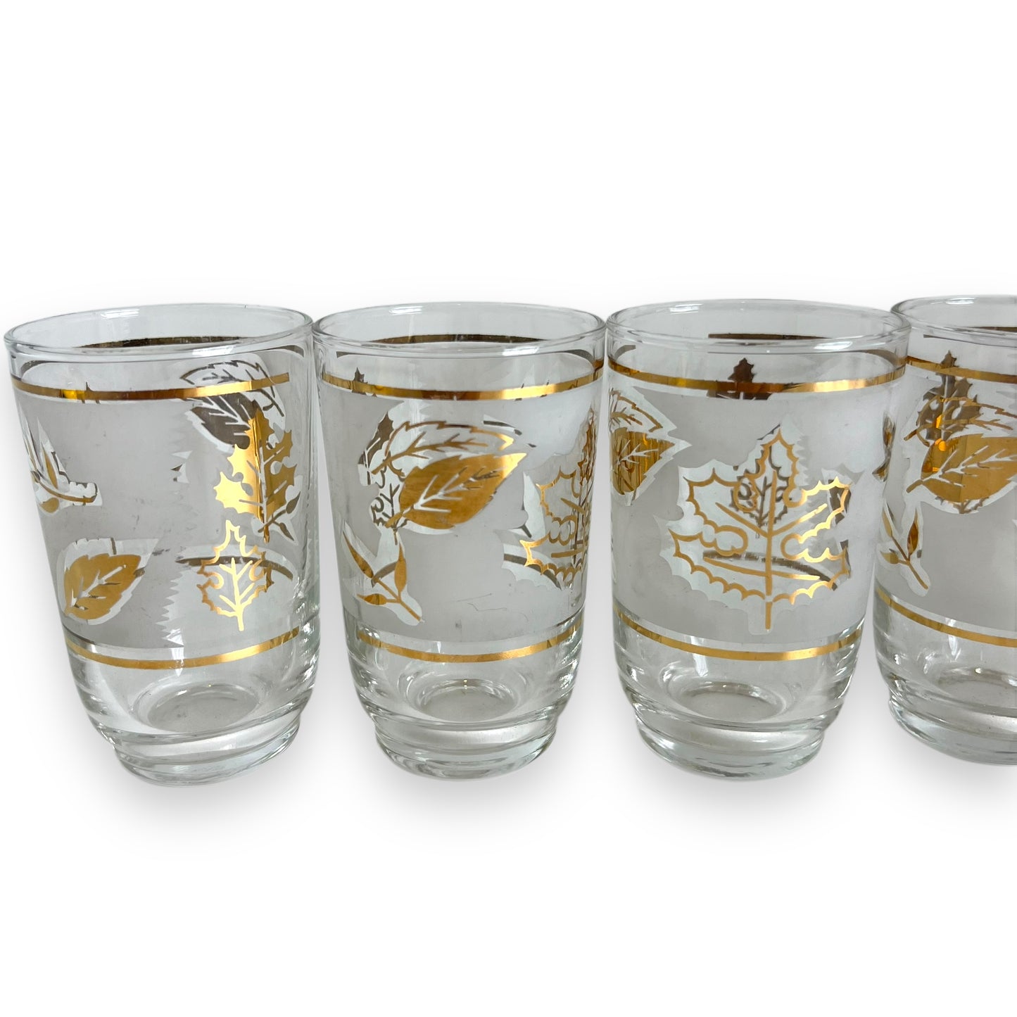 Gold leaf frosted glass set of 6