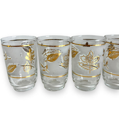 Gold leaf frosted glass set of 6
