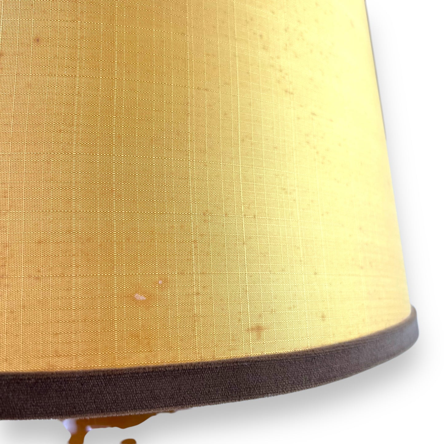 West German Ceramic Lamp with Original Mustard Shade