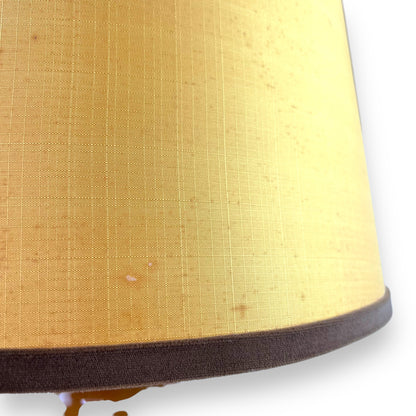 West German Ceramic Lamp with Original Mustard Shade