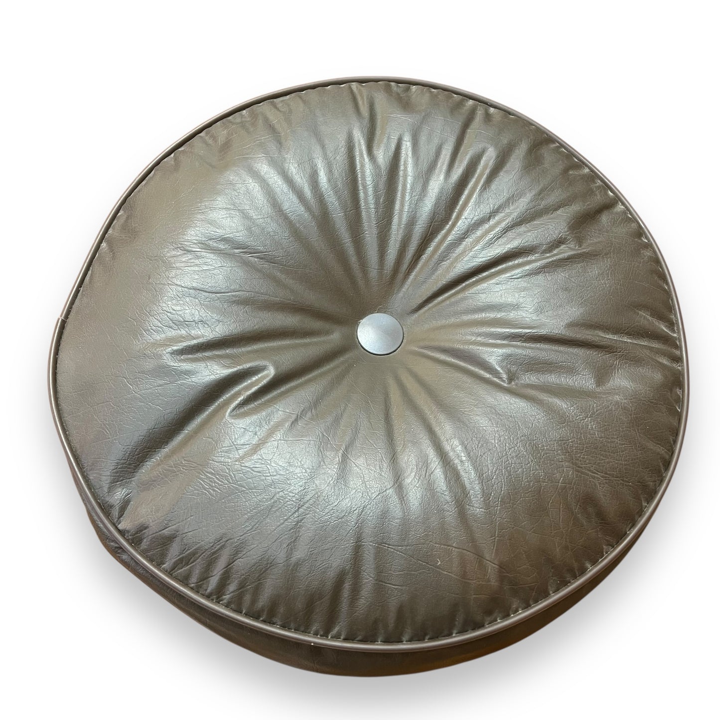 Brown Vinyl Footstool / Ottoman