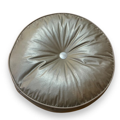 Brown Vinyl Footstool / Ottoman