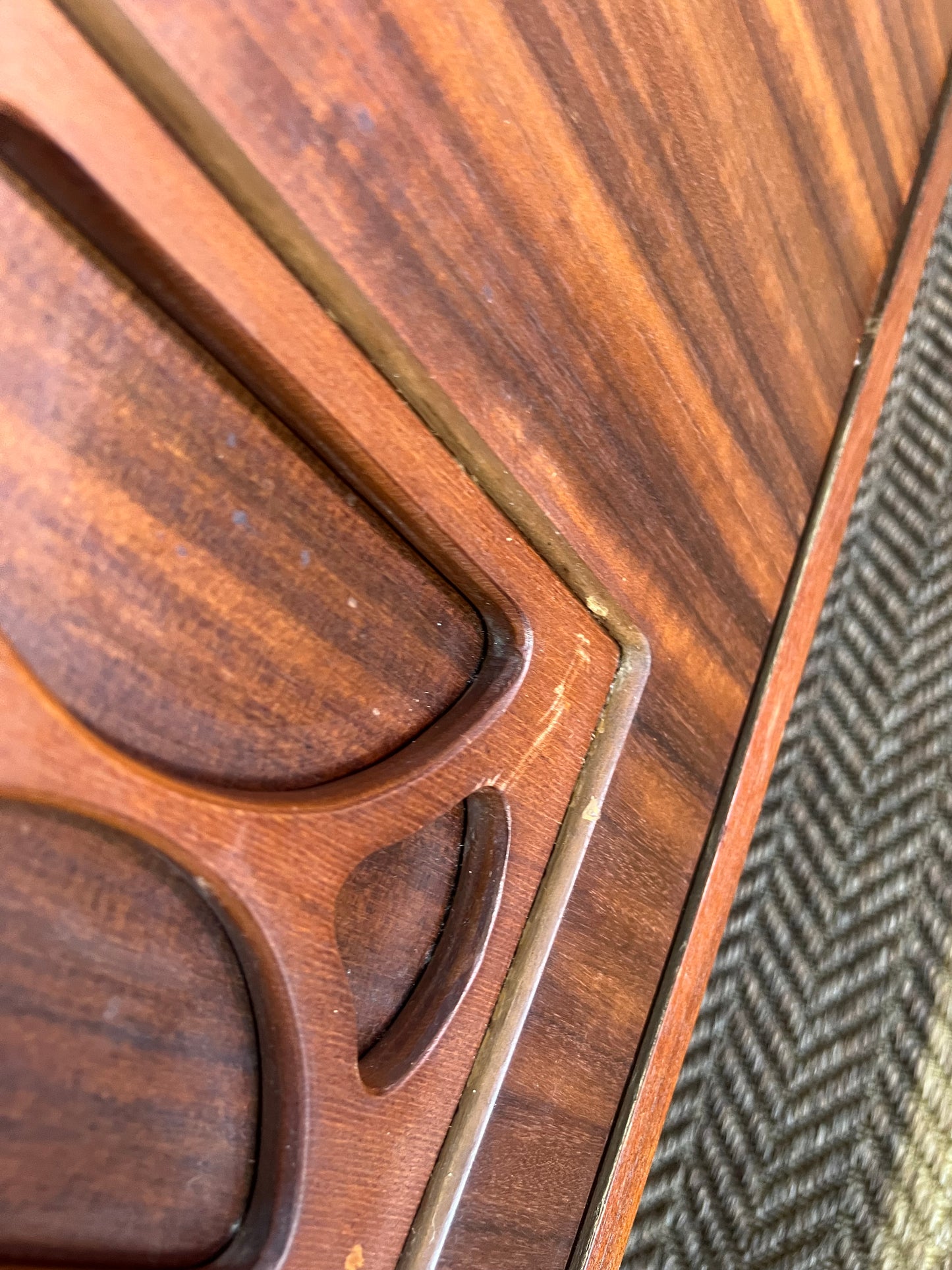 Avalon Mid Century Walnut Sideboard / Buffet Cabinet with Carved Doors