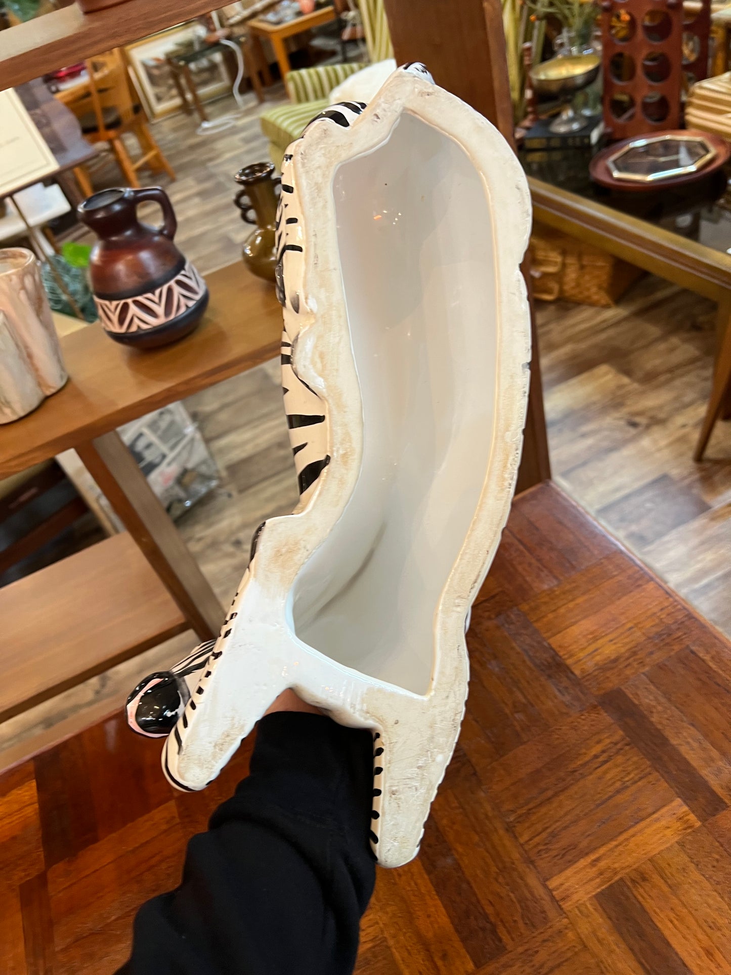 Vintage Ceramic Zebra Statue