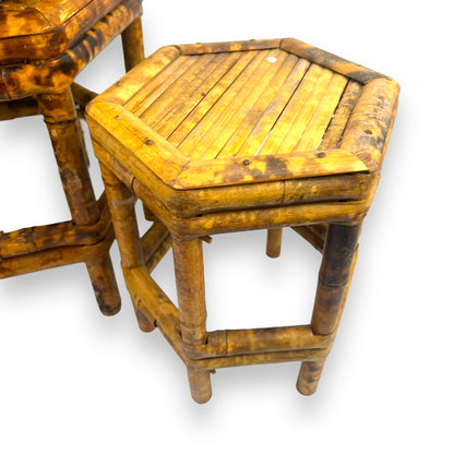 Hexagon Plant Stand Set x3 Tortoiseshell Cane