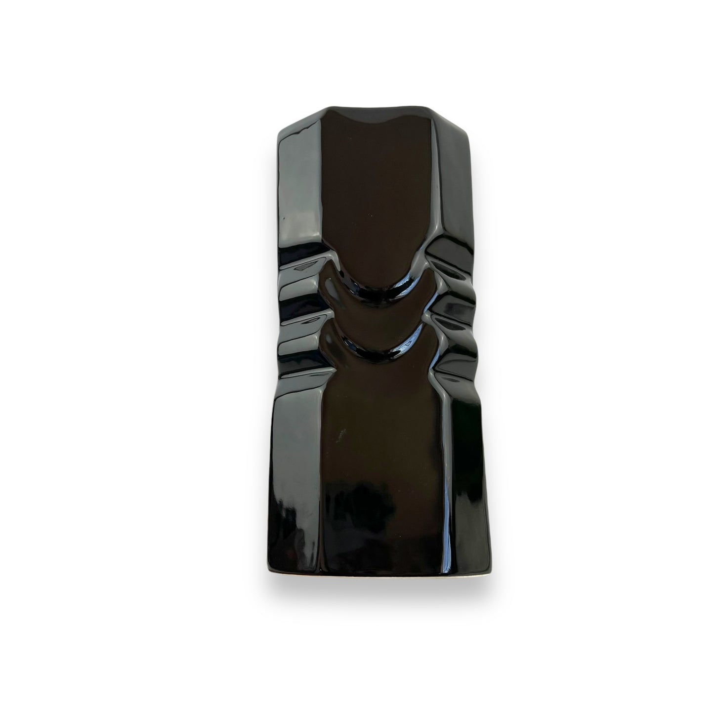 Black Octagon shape Ceramic Vase