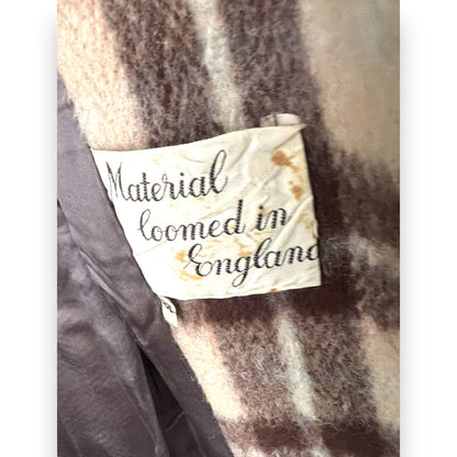 Brown and beige plaid check wool coat - Virgo Model Melbourne