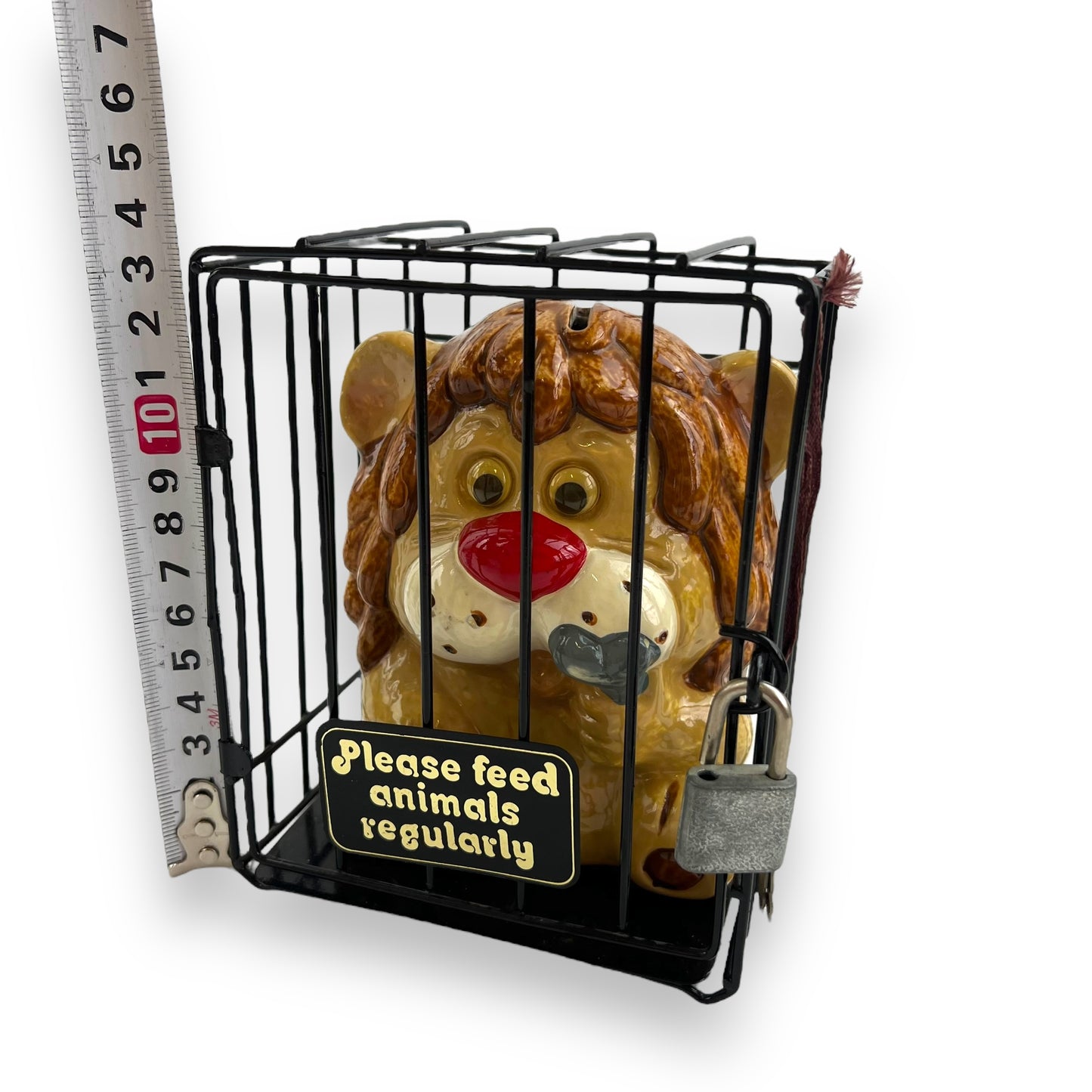 Lion in Cage Coin Ceramic Money Bank