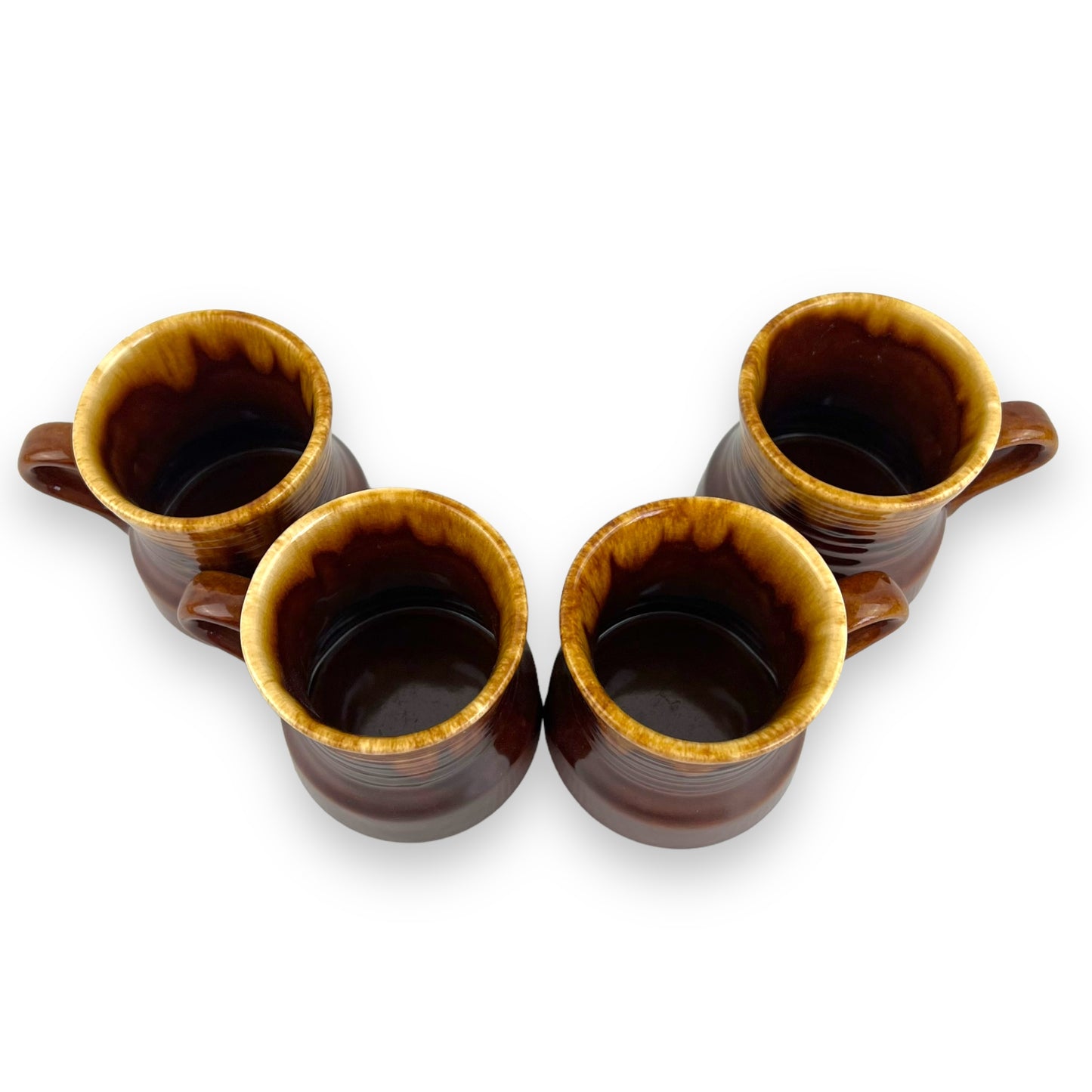 Brown Drip Glaze Mug Set of 4