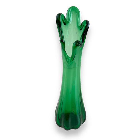 Green Finger Glass Vase