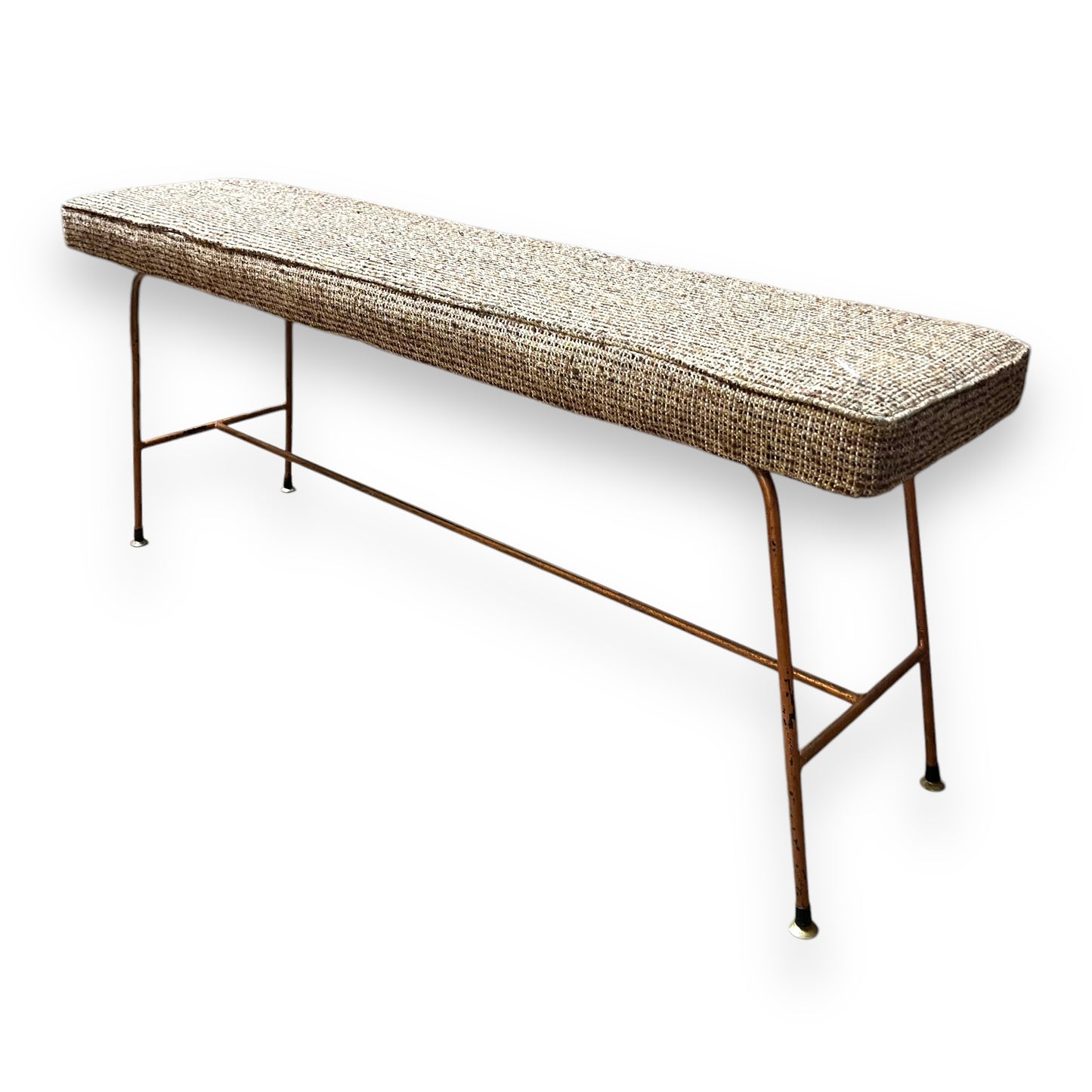 Woven Bench with Metal Legs