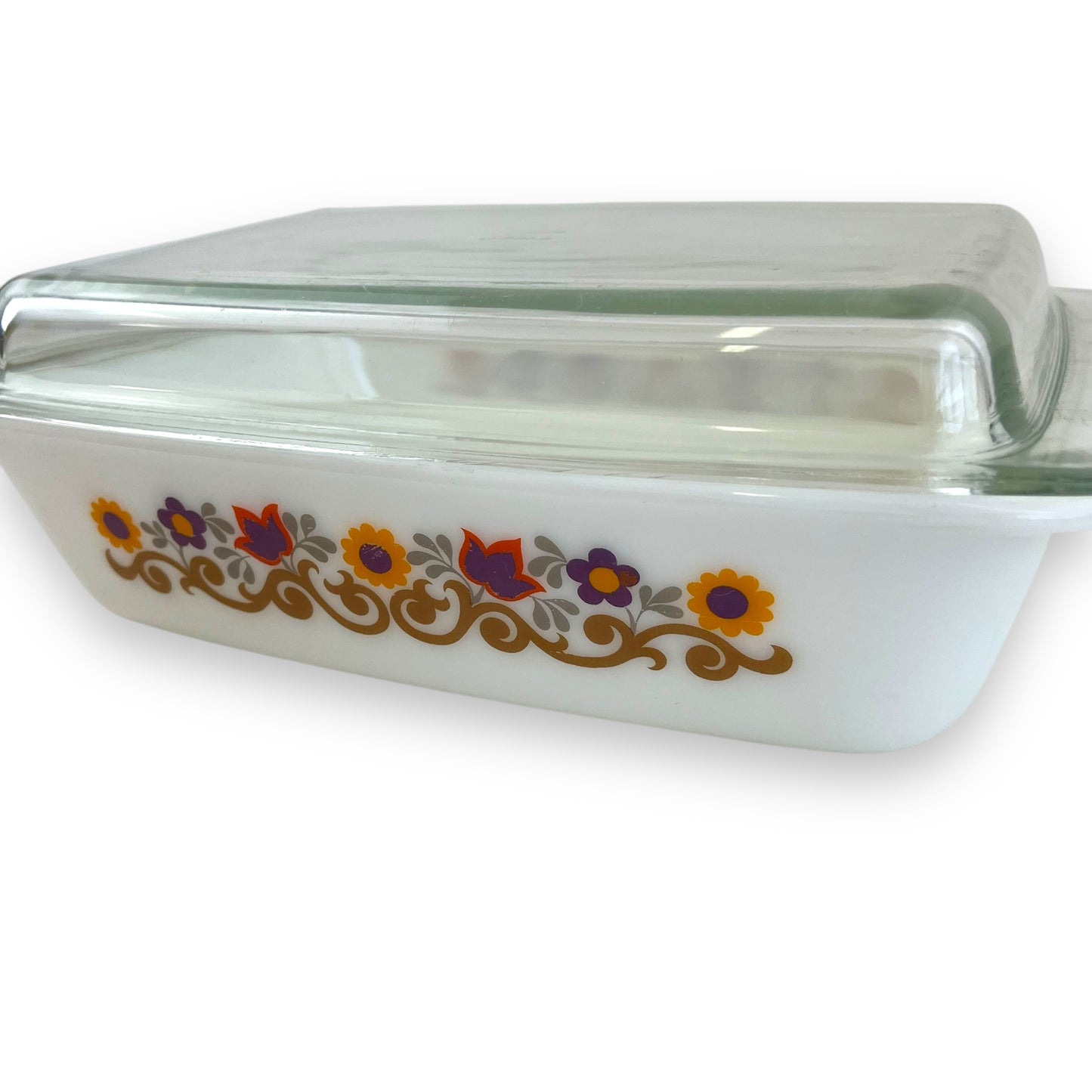JAJ Pyrex England Briarwood Colourful Flower casserole dish and lid