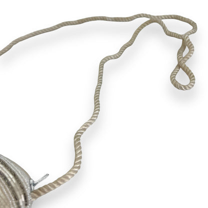 Silver, white & Gold Beaded evening Bag with white cord should strap
