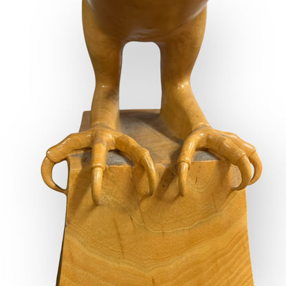 Hand-Carved Wooden Eagle Sculpture — Large Timber Carving