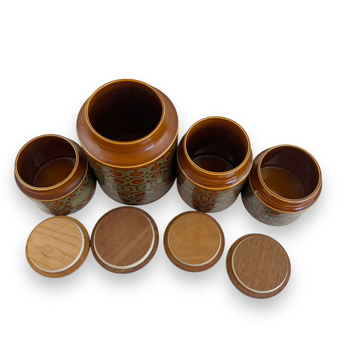 Hornsea Canister Set- Flour, Tea, Sugar & Coffee