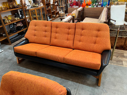 Danish Deluxe Trina 3 Seater Lounge Orange and Black