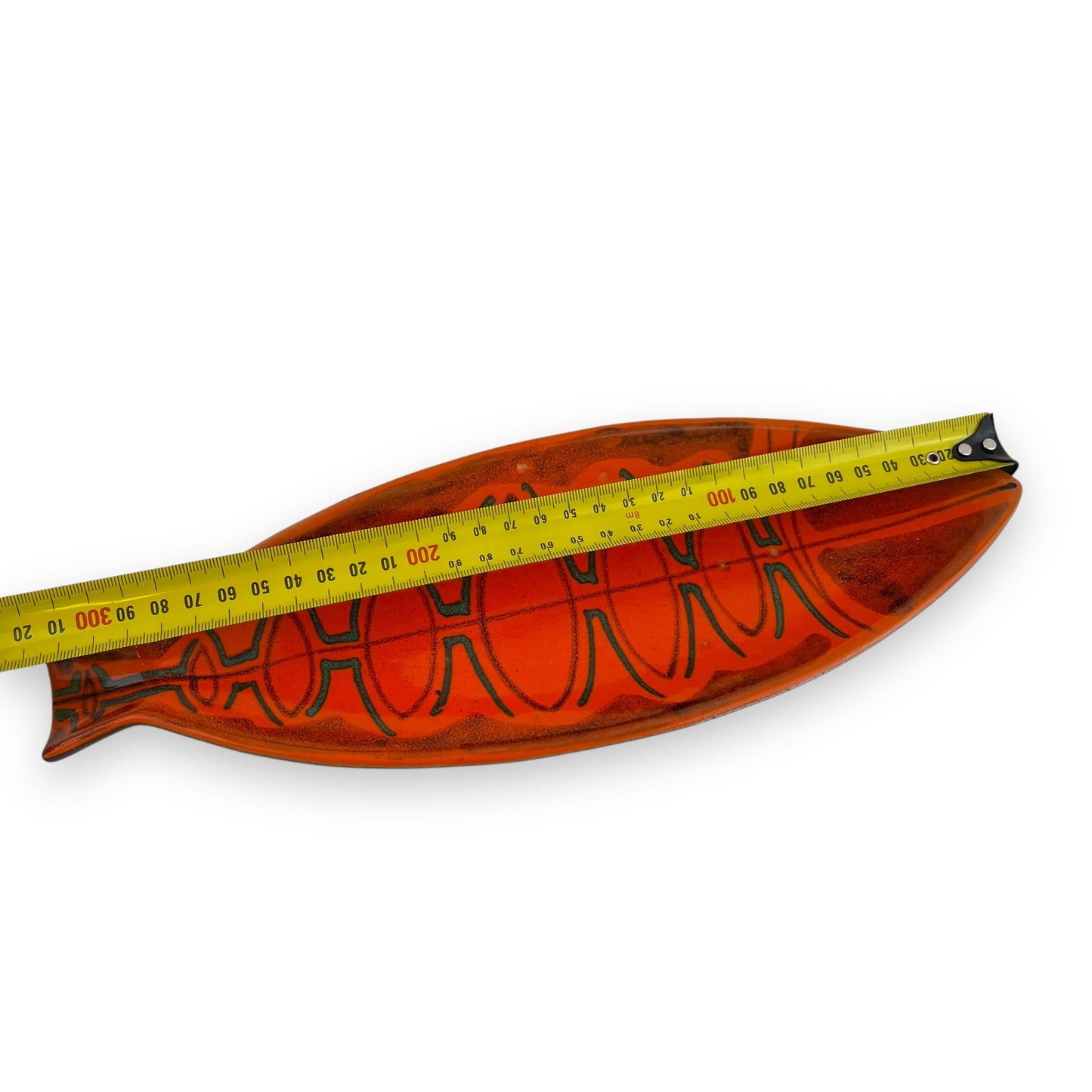 Orange fish plate - “318” Made in Italy