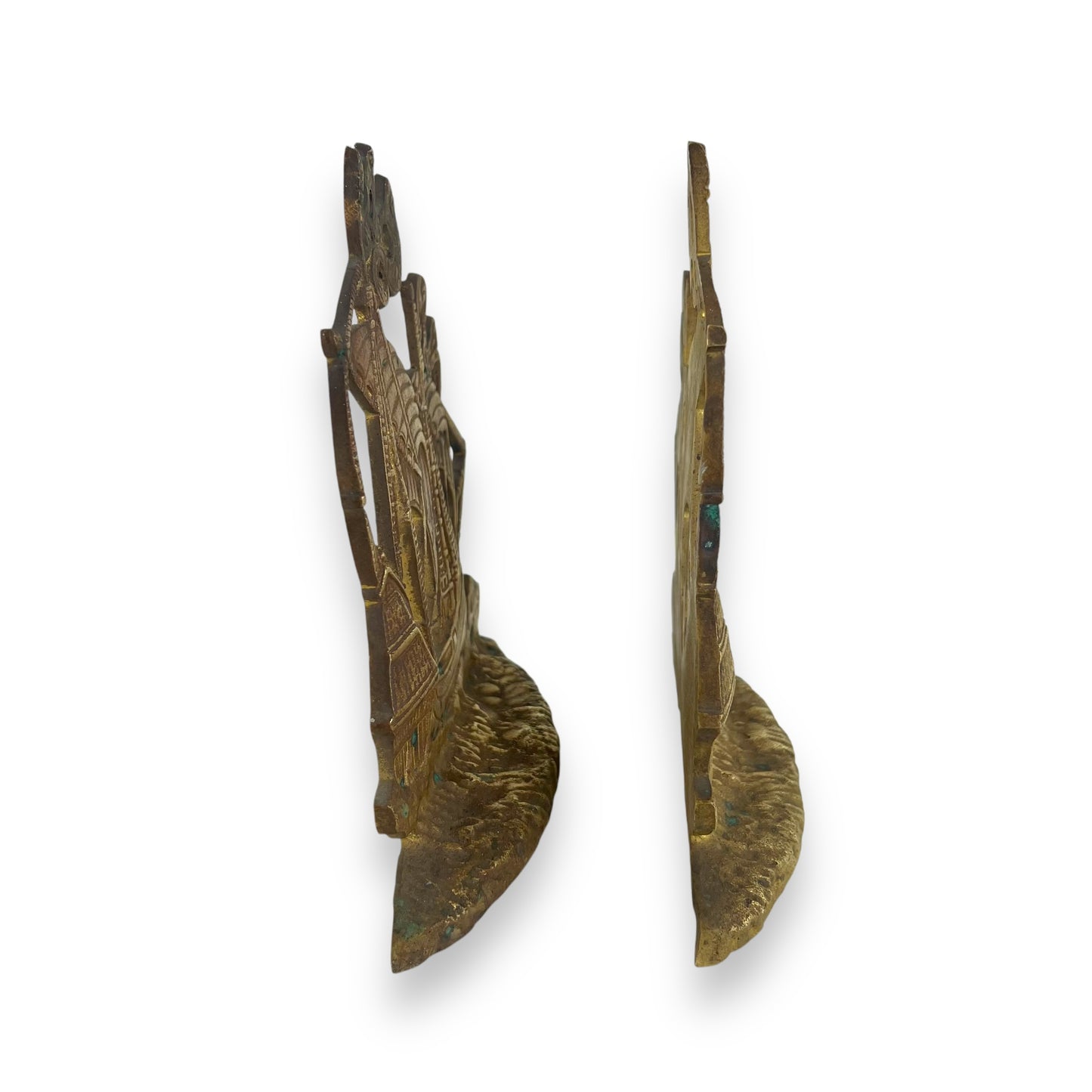 Brass Ship Bookend Pair