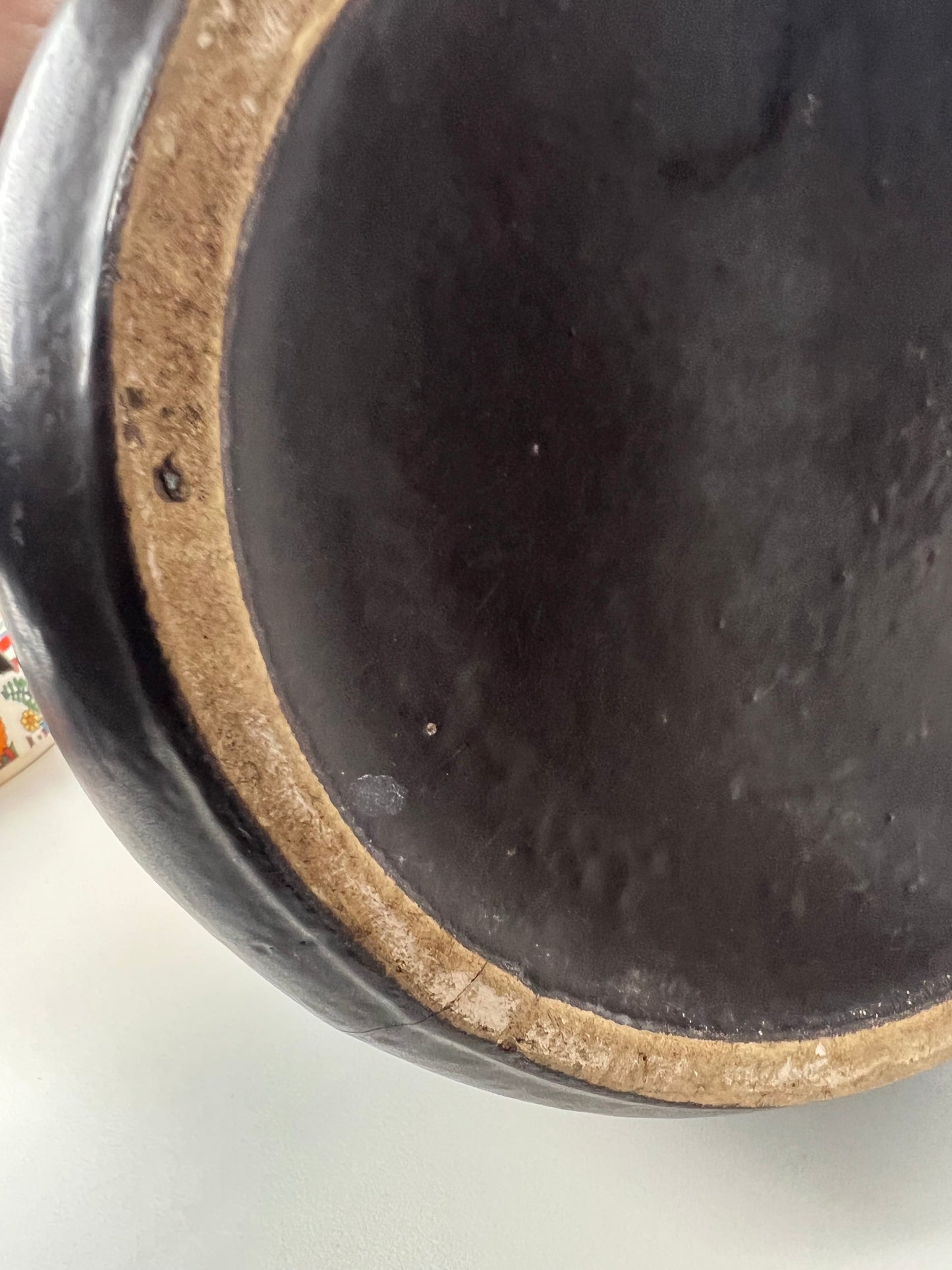 West German Pottery Orange & Brown Floor Vase