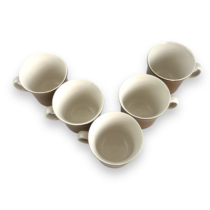 Mikasa  Brown Teacups x5 "Eastwood D1874" Cera-Stone, Made in Japan