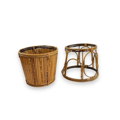 Tortoiseshell Cane Plant Pot & Stand