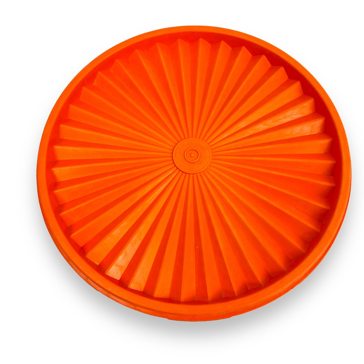 Round Orange Tupperware Storage Container